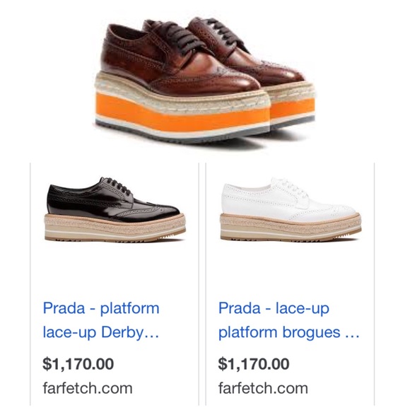 PRADA | Platform Jute Espadrilles Brogues Size 38 - Picture 16 of 16